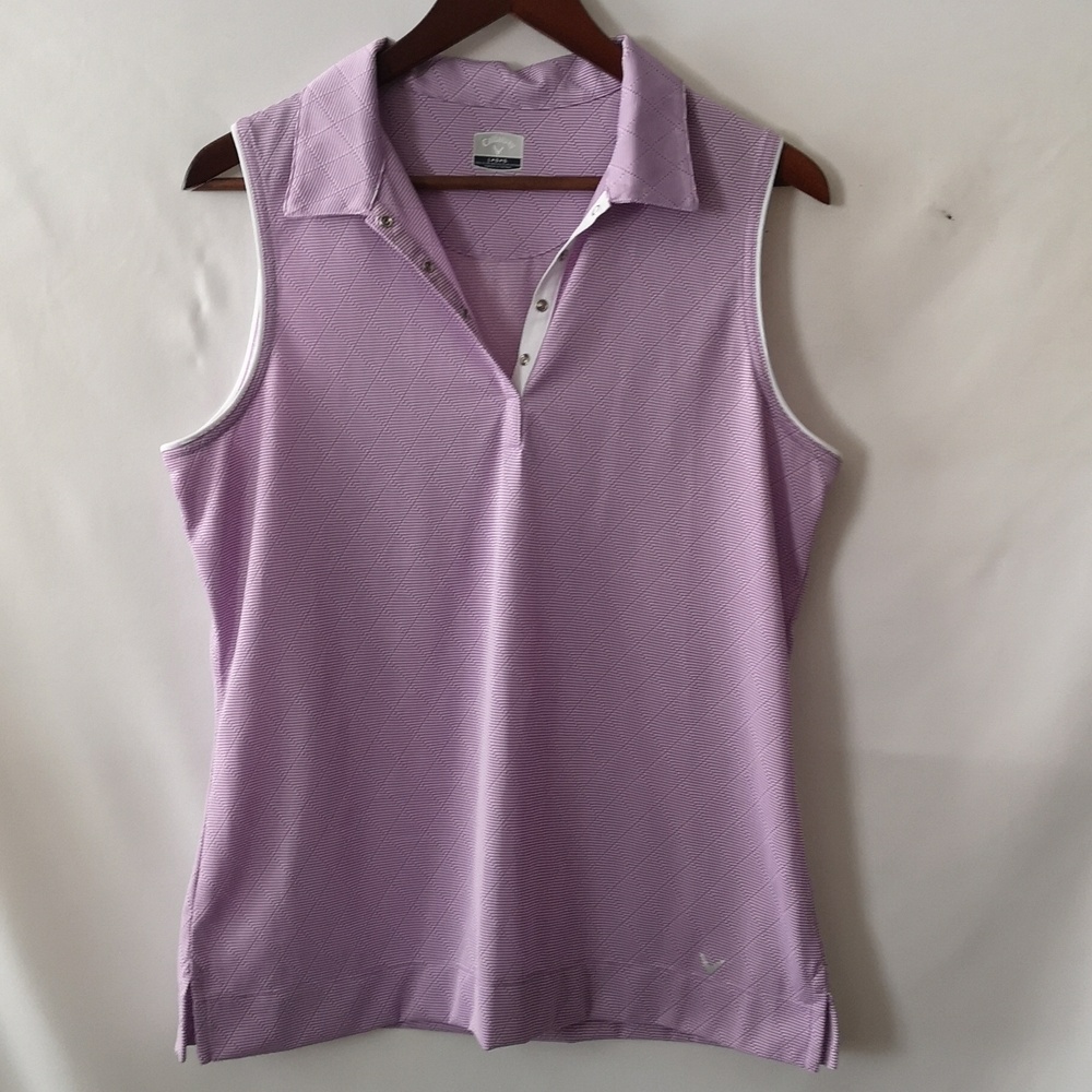 Women's New w/out Tags Callaway Golf Tank Top Snap Buttons Lilac Purple Large
